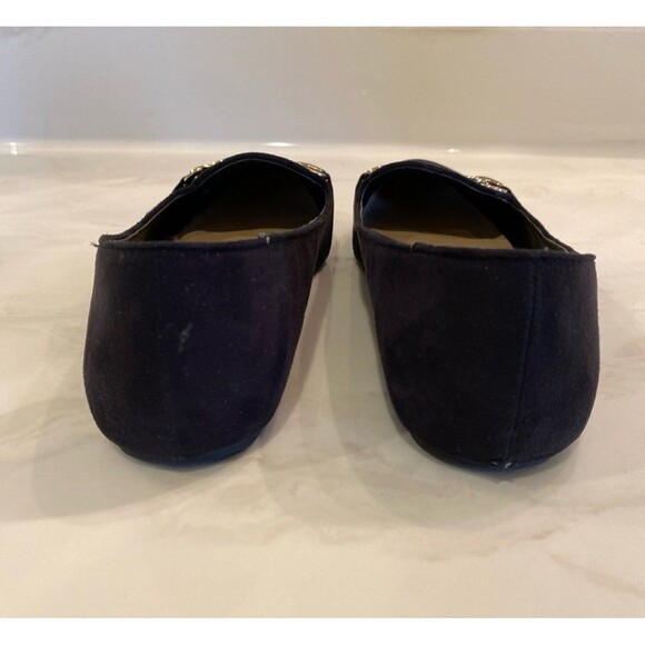 Flats Forever 21 Shoe Size ?? 8 - 8.5 Faux Suede Outer Almond Toe Gold Hardware - Picture 4 of 12